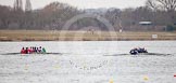 The Boat Race season 2013 - fixture OUWBC vs Molesey BC: The OUWBC Eight (on the right) and the Molesey BC Eight near the southern end of Dorney Lake, getting ready for action..
Dorney Lake,
Dorney, Windsor,
Berkshire,
United Kingdom,
on 24 February 2013 at 11:44, image #58