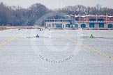 The Boat Race season 2013 - fixture OUWBC vs Molesey BC: The OUWBC boat on the left, Molesey BC on the right, racing towards the Dorney Lake boathouse..
Dorney Lake,
Dorney, Windsor,
Berkshire,
United Kingdom,
on 24 February 2013 at 12:06, image #118