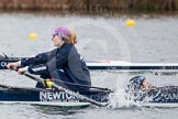 The Boat Race season 2013 - fixture OUWBC vs Molesey BC: OUWBC coxed four, here  bow Caitlin Goss and cox Sonya Milanova..
Dorney Lake,
Dorney, Windsor,
Berkshire,
United Kingdom,
on 24 February 2013 at 12:19, image #128