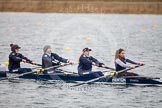 The Boat Race season 2013 - fixture OUWBC vs Molesey BC: OUWBC coxed four with cox Olivia Cleary, bow Elspeth Cumber, Rachel Purkess, Emily Chittock and stroke Hannah Ledbury..
Dorney Lake,
Dorney, Windsor,
Berkshire,
United Kingdom,
on 24 February 2013 at 12:31, image #146