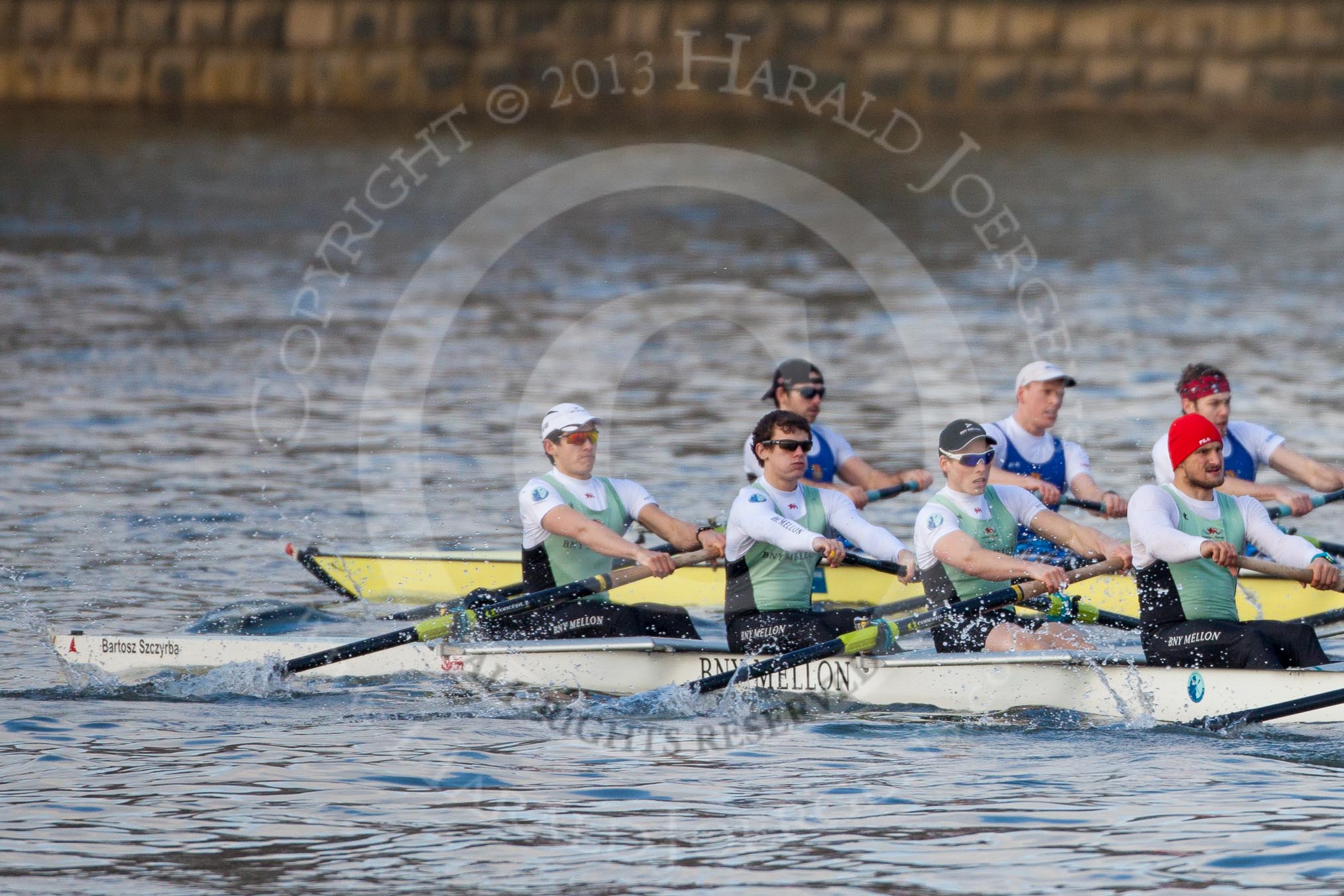 The Boat Race season 2013 - fixture CUBC vs Leander: The Goldie vs Imperial BC fixture..
River Thames Tideway between Putney Bridge and Mortlake,
London SW15,

United Kingdom,
on 02 March 2013 at 15:23, image #49