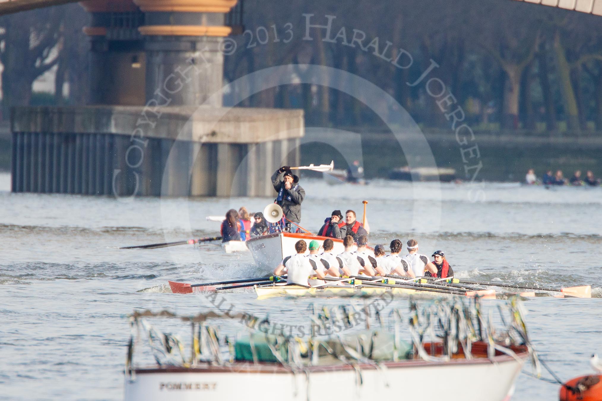 The Boat Race season 2013 - fixture CUBC vs Leander.
River Thames Tideway between Putney Bridge and Mortlake,
London SW15,

United Kingdom,
on 02 March 2013 at 15:57, image #98