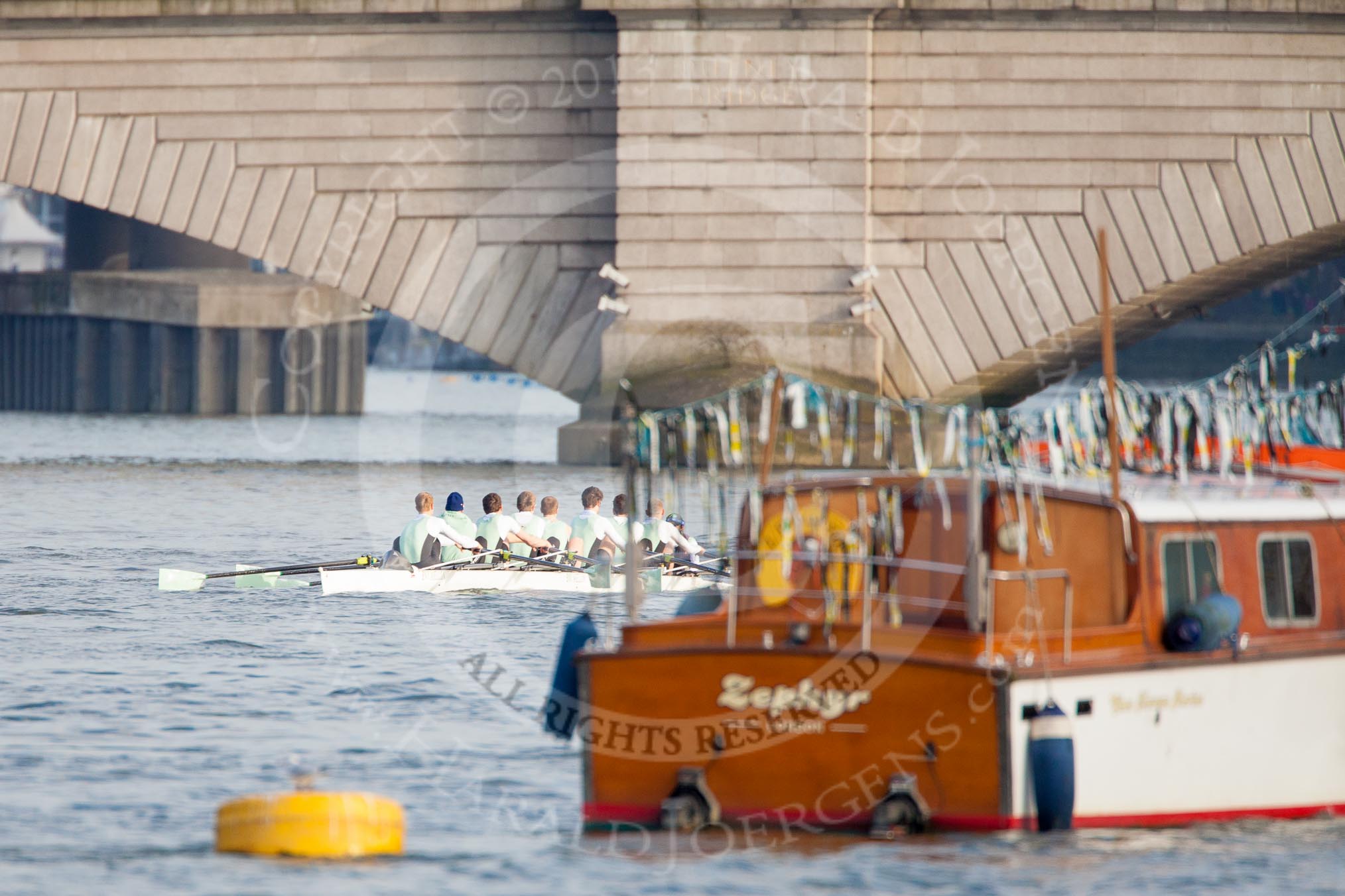 The Boat Race season 2013 - fixture CUBC vs Leander.
River Thames Tideway between Putney Bridge and Mortlake,
London SW15,

United Kingdom,
on 02 March 2013 at 15:57, image #100