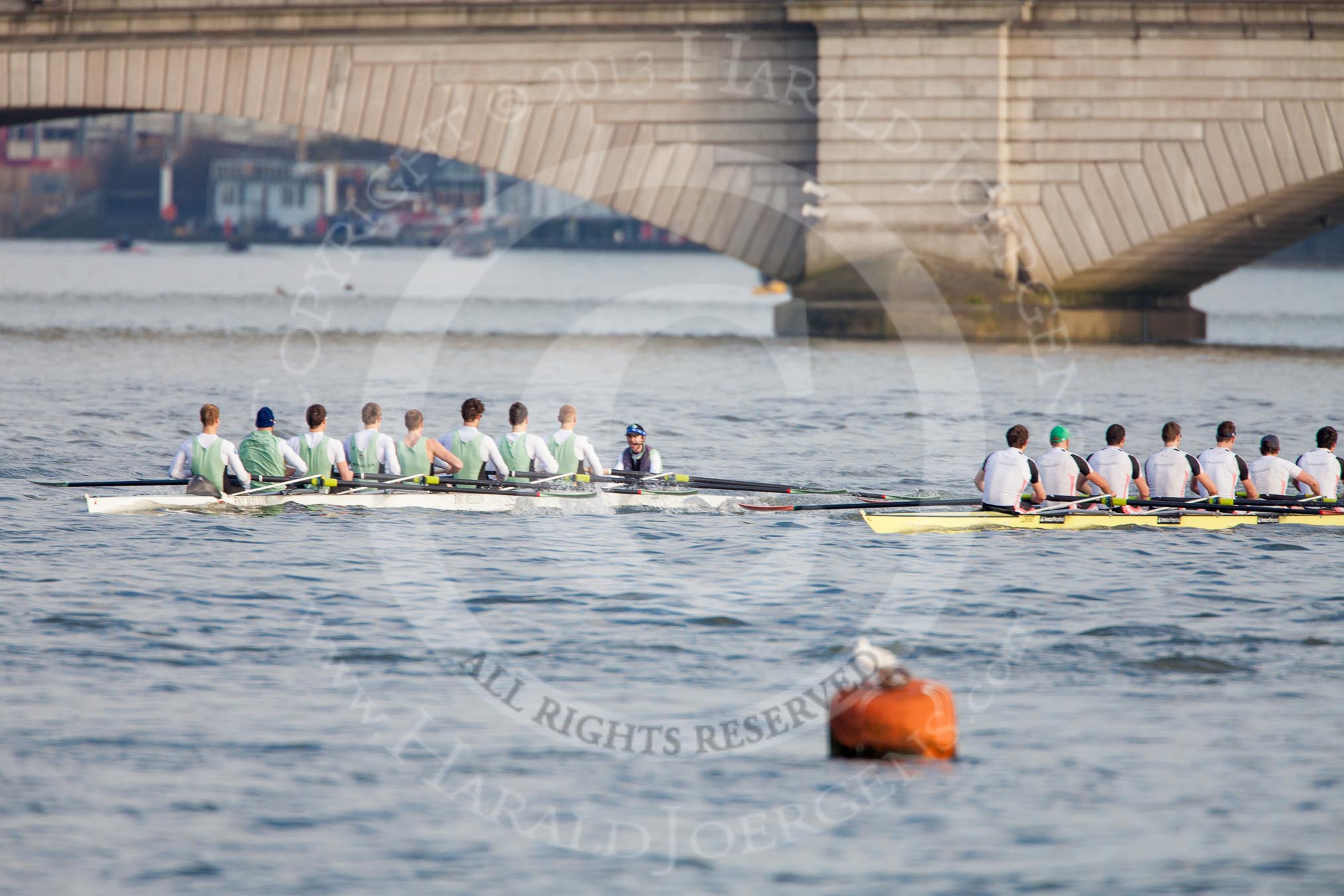 The Boat Race season 2013 - fixture CUBC vs Leander.
River Thames Tideway between Putney Bridge and Mortlake,
London SW15,

United Kingdom,
on 02 March 2013 at 15:57, image #104