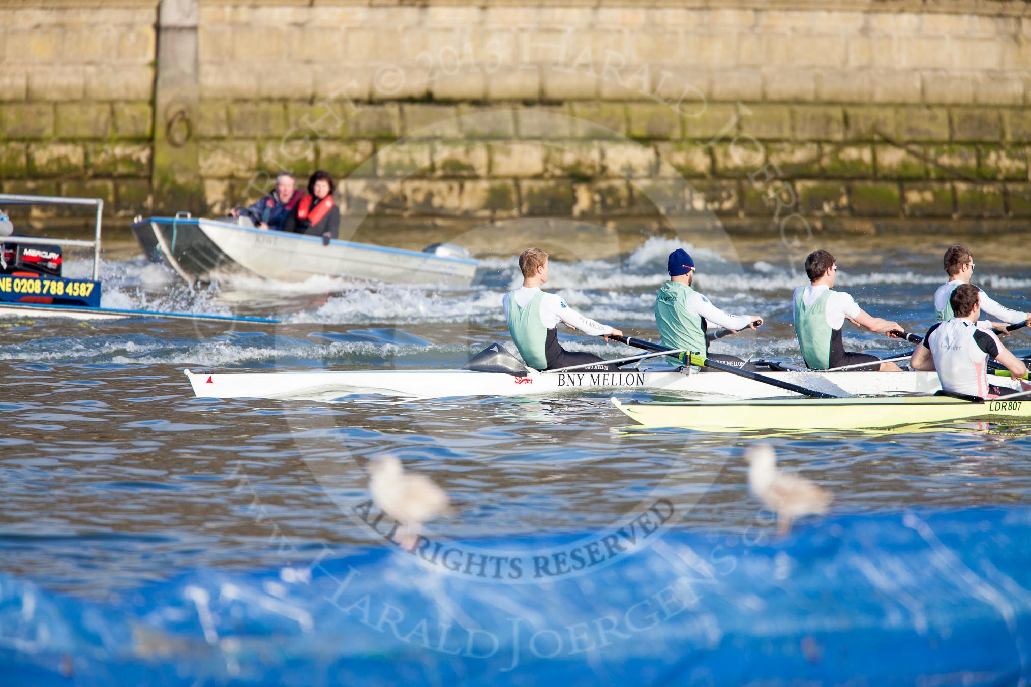 The Boat Race season 2013 - fixture CUBC vs Leander.
River Thames Tideway between Putney Bridge and Mortlake,
London SW15,

United Kingdom,
on 02 March 2013 at 15:57, image #111