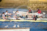 The Boat Race season 2013 - fixture CUBC vs Leander.
River Thames Tideway between Putney Bridge and Mortlake,
London SW15,

United Kingdom,
on 02 March 2013 at 15:58, image #125