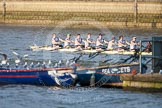 The Boat Race season 2013 - fixture CUBC vs Leander.
River Thames Tideway between Putney Bridge and Mortlake,
London SW15,

United Kingdom,
on 02 March 2013 at 15:58, image #138
