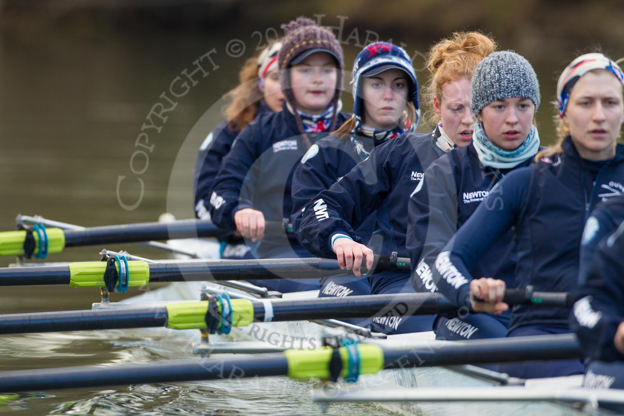 Photo 1303131704481D49587HaraldJoergens The Boat Race season 2013 - OUWBC training: Osiris, the OUWBC reserve boat: Bow Coralie Viollet-Djelassi, then Elspeth Cumber, Hannah Ledbury, Eleanor Darlington, Rachel Purkess, Caitlin Goss, Annika Bruger, and stroke Emily Chittock..
River Thames,
Wallingford,
Oxfordshire,
United Kingdom,
on 13 March 2013 at 17:05, image #68