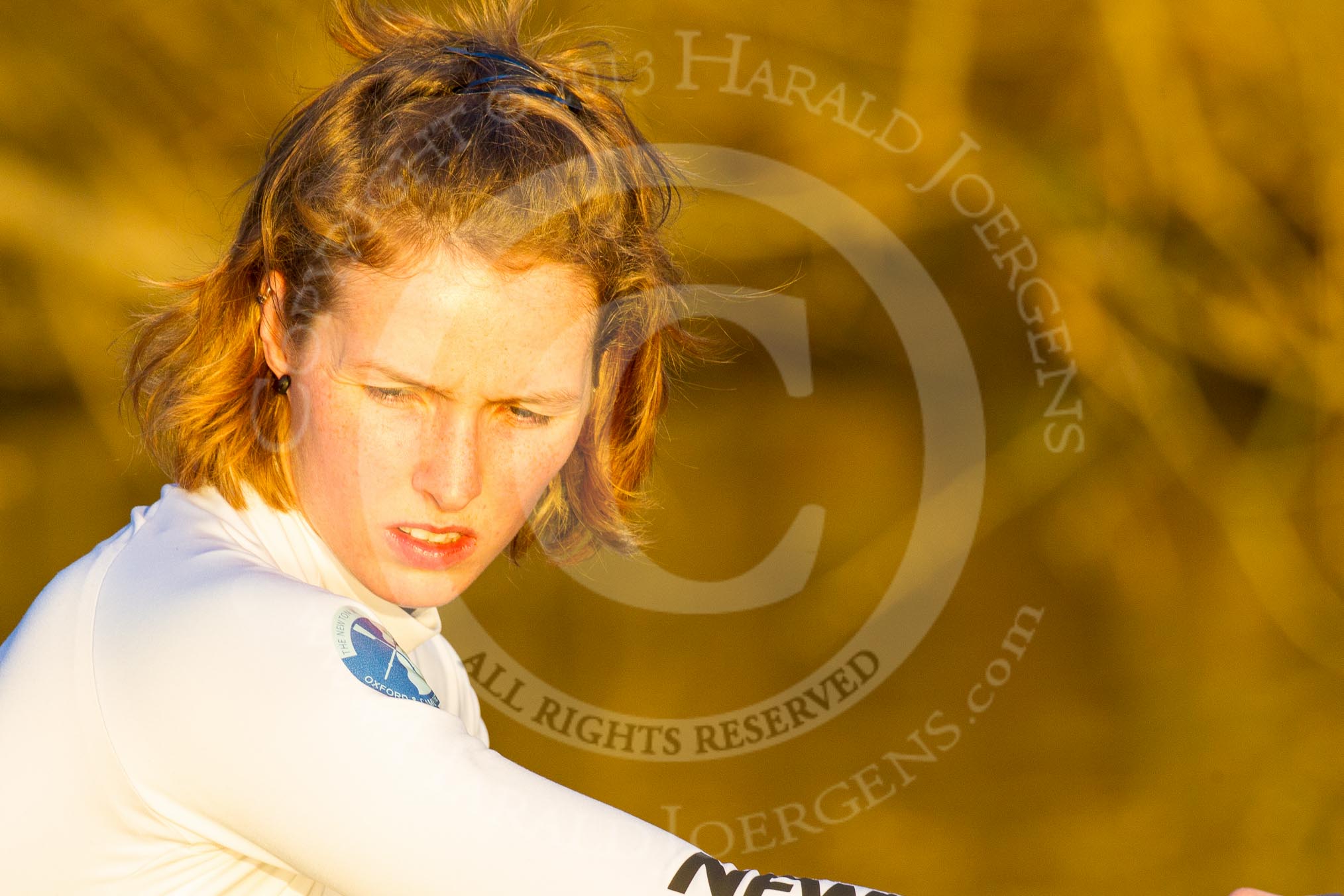 The Boat Race season 2013 - OUWBC training: The last rays of direct sunshine on OUWBC Blue Boat 2 seat Alice Carrington-Windo..
River Thames,
Wallingford,
Oxfordshire,
United Kingdom,
on 13 March 2013 at 17:23, image #133