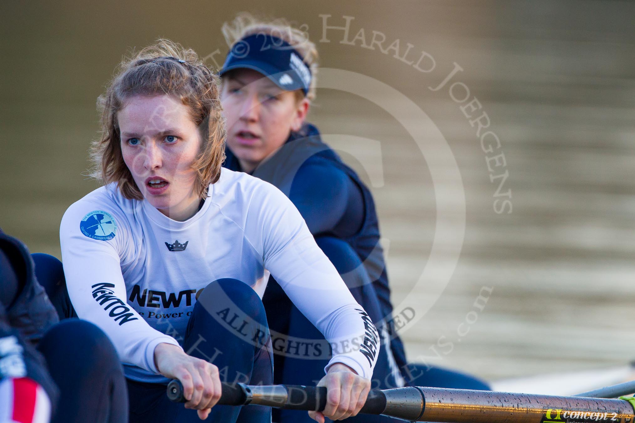 The Boat Race season 2013 - OUWBC training: OUWBC Blue Boat bow Mariann Novak and 2 seat Alice Carrington-Windo..
River Thames,
Wallingford,
Oxfordshire,
United Kingdom,
on 13 March 2013 at 17:31, image #157