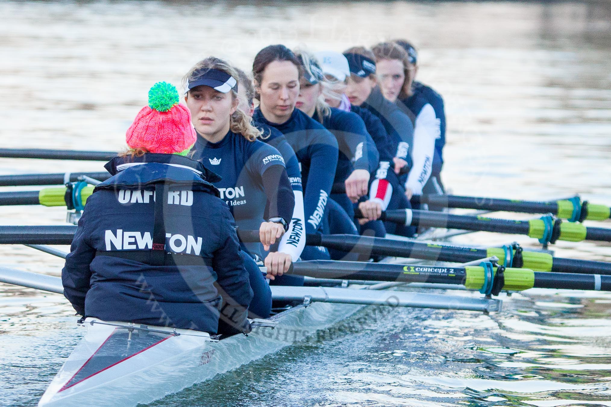 Photo 1303131746245D28214HaraldJoergens The Boat Race season 2013 - OUWBC training: The OUWBC Blue Boat during the training session - cox Katie Apfelbaum, stroke Maxie Scheske, Anastasia Chitty, Harriet Keane, Amy Varney, Jo Lee, Mary Foord-Weston, Alice Carrington-Windo, and bow Mariann Novak..
River Thames,
Wallingford,
Oxfordshire,
United Kingdom,
on 13 March 2013 at 17:46, image #182