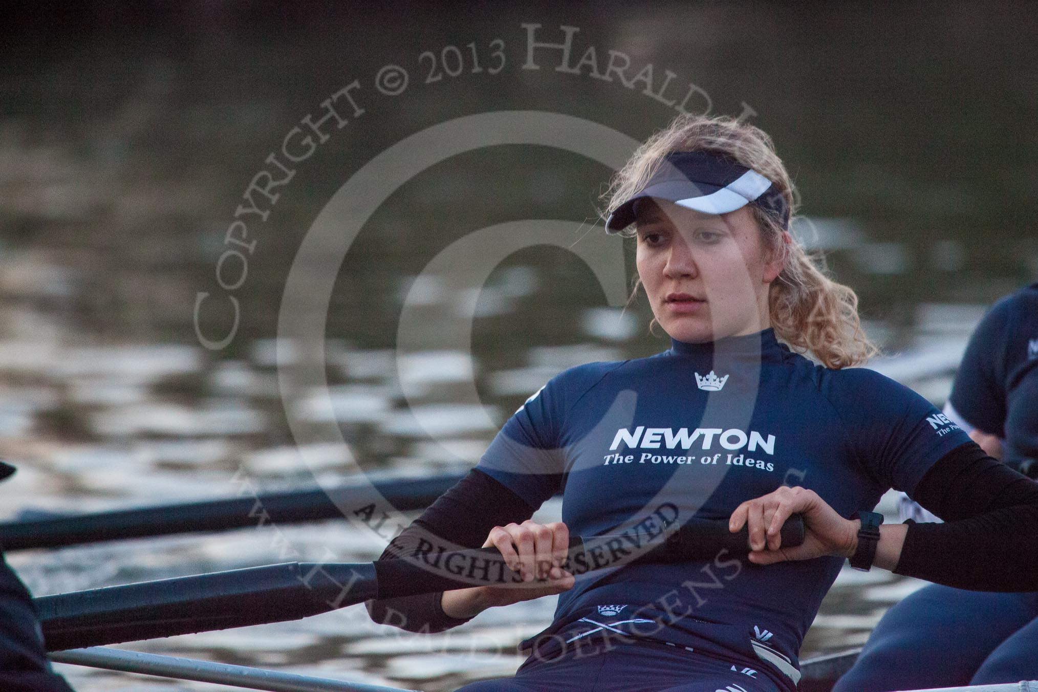 The Boat Race season 2013 - OUWBC training: Maxie Scheske, stroke in the OUWBC Blue Boat..
River Thames,
Wallingford,
Oxfordshire,
United Kingdom,
on 13 March 2013 at 18:05, image #224