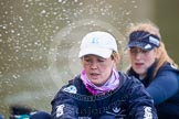The Boat Race season 2013 - OUWBC training: In the OUWBC Blue Boat, in an action shot, 4 seat Jo Lee, in focus,  and 3 seat Mary Foord-Weston..
River Thames,
Wallingford,
Oxfordshire,
United Kingdom,
on 13 March 2013 at 17:02, image #50