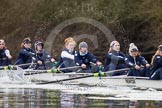 The Boat Race season 2013 - OUWBC training: Osiris, the OUWBC reserve boat: Bow Coralie Viollet-Djelassi, then Elspeth Cumber, Hannah Ledbury, Eleanor Darlington, Rachel Purkess, Caitlin Goss, Annika Bruger, and stroke Emily Chittock..
River Thames,
Wallingford,
Oxfordshire,
United Kingdom,
on 13 March 2013 at 17:07, image #84