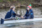 The Boat Race season 2013 - OUWBC training: In the OUWBC Blue Boat stroke Maxie Scheske and cox Katie Apfelbaum..
River Thames,
Wallingford,
Oxfordshire,
United Kingdom,
on 13 March 2013 at 17:12, image #104