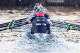 The Boat Race season 2013 - OUWBC training: The OUWBC Blue Boat during the training session - cox Katie Apfelbaum, stroke Maxie Scheske, Anastasia Chitty, Harriet Keane, Amy Varney, Jo Lee, Mary Foord-Weston, Alice Carrington-Windo, and bow Mariann Novak..
River Thames,
Wallingford,
Oxfordshire,
United Kingdom,
on 13 March 2013 at 17:35, image #171