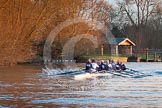 The Boat Race season 2013 - OUWBC training: In the OUWBC Blue Boat bow Mariann Novak, Alice Carrington-Windo, Mary Foord-Weston, Jo Lee, Amy Varney, Harriet Keane, Anastasia Chitty, stroke Maxie Scheske, and cox Katie Apfelbaum..
River Thames,
Wallingford,
Oxfordshire,
United Kingdom,
on 13 March 2013 at 17:36, image #175