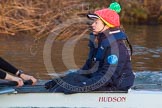 The Boat Race season 2013 - OUWBC training: OUWBC Blue Boat cox Katie Apfelbaum..
River Thames,
Wallingford,
Oxfordshire,
United Kingdom,
on 13 March 2013 at 17:37, image #178