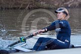 The Boat Race season 2013 - OUWBC training: OUWBC Blue Boat stroke Maxie Scheske..
River Thames,
Wallingford,
Oxfordshire,
United Kingdom,
on 13 March 2013 at 17:50, image #188