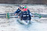 The Boat Race season 2013 - OUWBC training: The OUWBC Blue Boat during the training session - cox Katie Apfelbaum, stroke Maxie Scheske, Anastasia Chitty, Harriet Keane, Amy Varney, Jo Lee, Mary Foord-Weston, Alice Carrington-Windo, and bow Mariann Novak..
River Thames,
Wallingford,
Oxfordshire,
United Kingdom,
on 13 March 2013 at 17:56, image #192