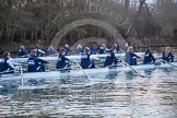The Boat Race season 2013 - OUWBC training: The OUWBC Blue Boat racing Osiris, the reserve boat: In Osiris bow Coralie Viollet-Djelassi, Elspeth Cumber, Hannah Ledbury, Eleanor Darlington, Rachel Purkess, Caitlin Goss, Annika Bruger, stroke Emily Chittock, in the Blue Boat bow Mariann Novak, Alice Carrington-Windo, Mary Foord-Weston, Jo Lee, Amy Varney, Harriet Keane, Anastasia Chitty, stroke Maxie Scheske, and cox Katie Apfelbaum..
River Thames,
Wallingford,
Oxfordshire,
United Kingdom,
on 13 March 2013 at 18:00, image #198