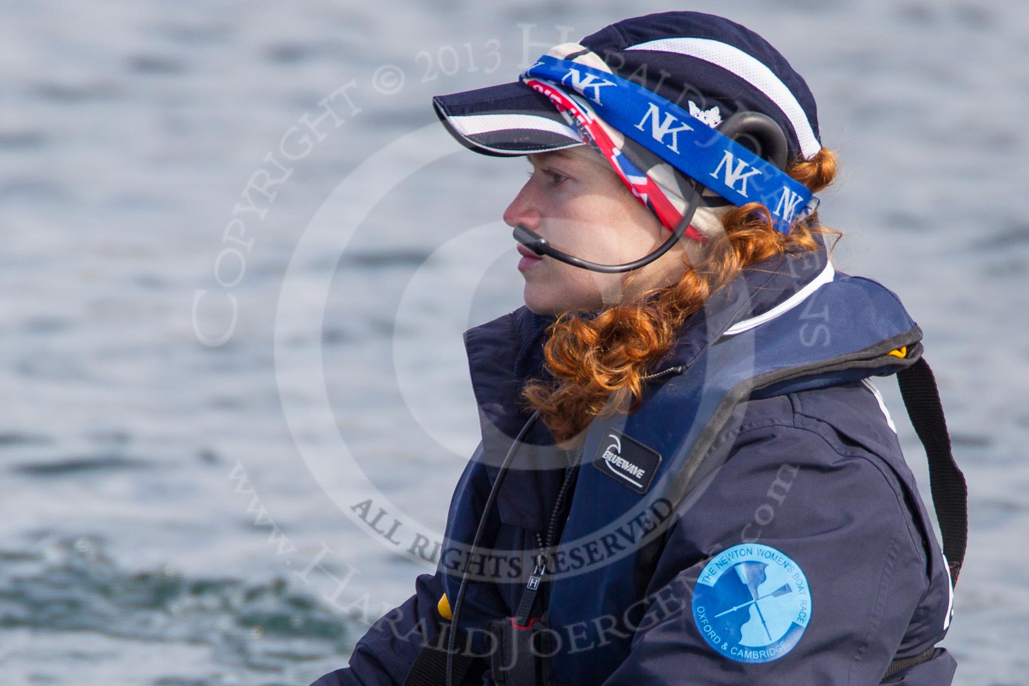 The Boat Race season 2013 - fixture OUWBC vs Olympians: Close-up of OUWBC Blue Boat cox Katie Apfelbaum..
Dorney Lake,
Dorney, Windsor,
Buckinghamshire,
United Kingdom,
on 16 March 2013 at 12:21, image #254
