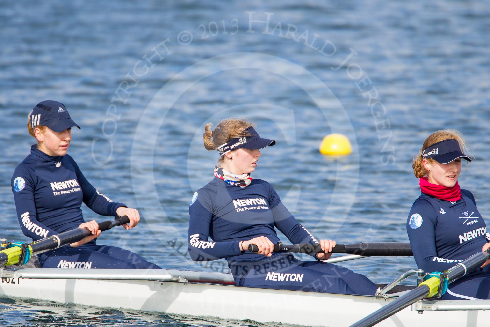 The Boat Race season 2013 - fixture OUWBC vs Olympians: In the Oxford (OUWBC) Blue Boat at bow Mariann Novak, 2 Alice Carrington-Windo and 3 Mary Foord-Weston..
Dorney Lake,
Dorney, Windsor,
Buckinghamshire,
United Kingdom,
on 16 March 2013 at 12:22, image #256