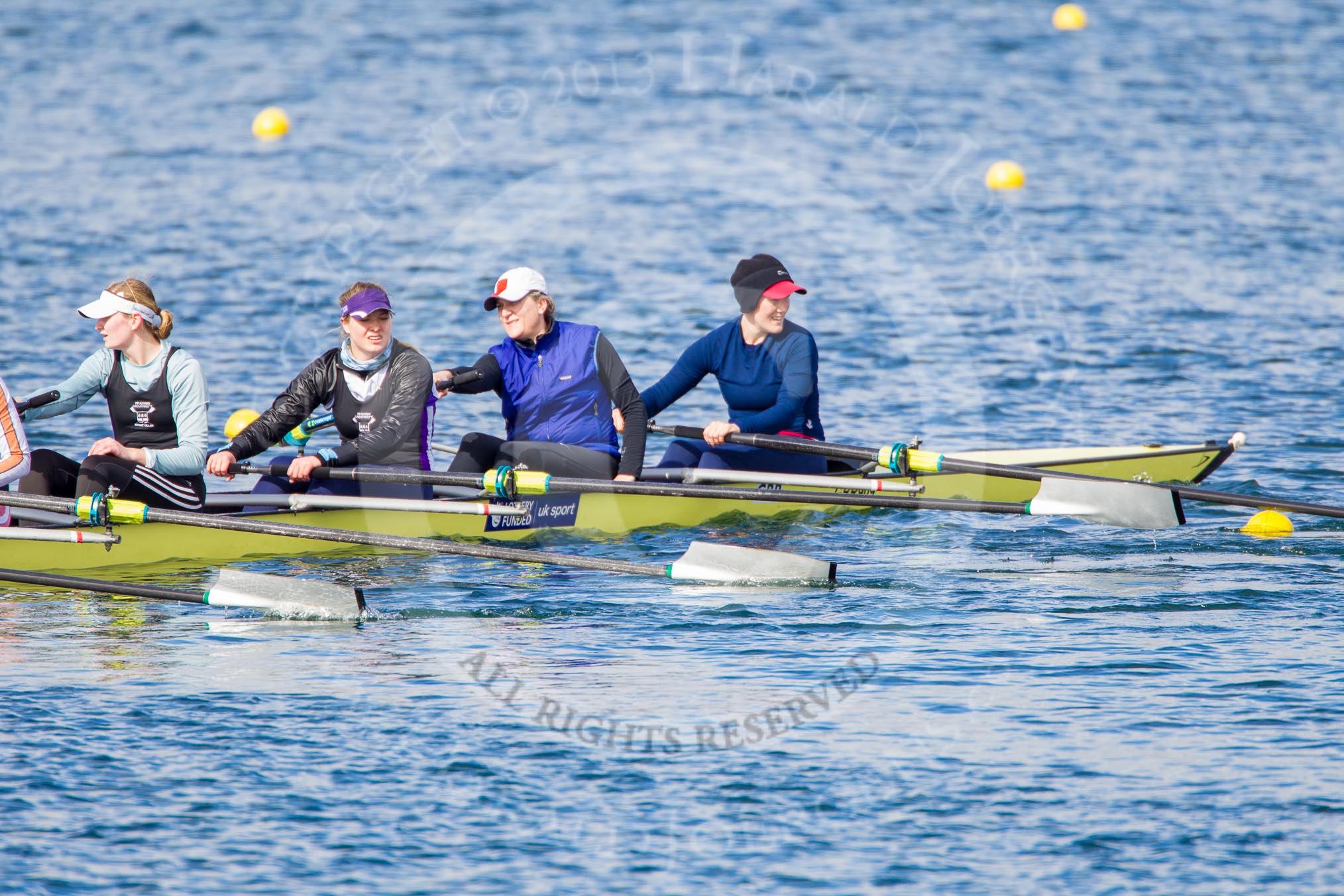 Photo 1303161223201D40968HaraldJoergens The Boat Race season 2013 - fixture OUWBC vs Olympians: In the Olympians boat 4 seat Bethan Walters, 3 Christiana Amacker, 2 Kate Johnson and at bow Natasha Townsend..
Dorney Lake,
Dorney, Windsor,
Buckinghamshire,
United Kingdom,
on 16 March 2013 at 12:23, image #291