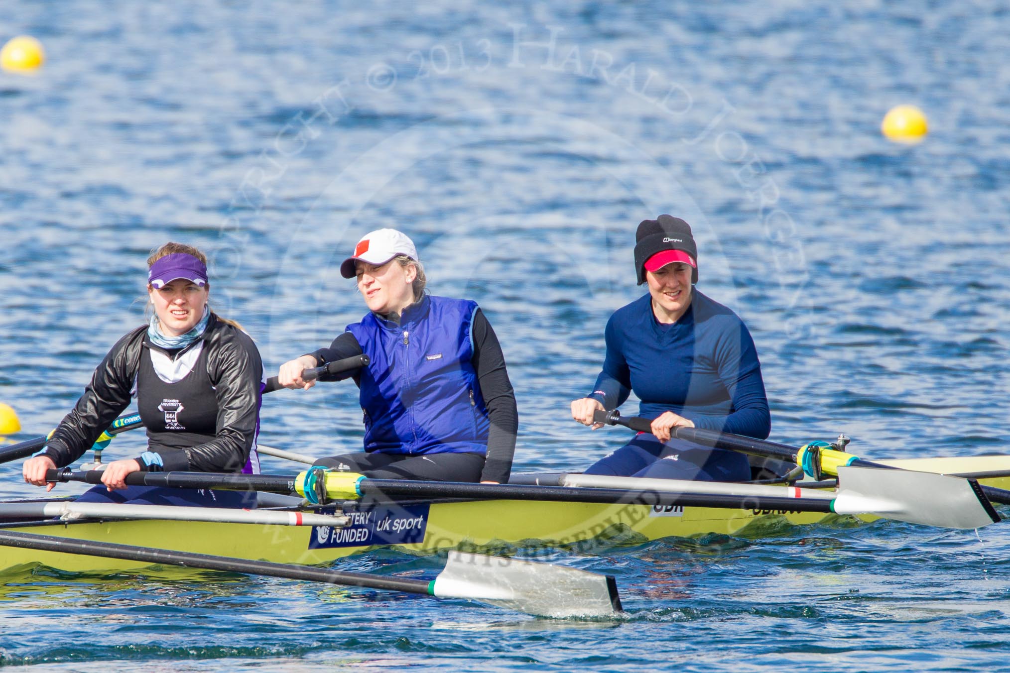 Photo 1303161223211D40969HaraldJoergens The Boat Race season 2013 - fixture OUWBC vs Olympians: In the Olympians boat 3 seat Christiana Amacker, 2 Kate Johnson and at bow Natasha Townsend..
Dorney Lake,
Dorney, Windsor,
Buckinghamshire,
United Kingdom,
on 16 March 2013 at 12:23, image #292