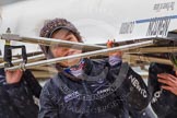 The Boat Race season 2013 - fixture OUWBC vs Olympians: Elspeth Cumber, 2 seat in the OUWBC reserve boat Osiris, carrying the boat after a training session in the poring rain at Dorney Lake..
Dorney Lake,
Dorney, Windsor,
Buckinghamshire,
United Kingdom,
on 16 March 2013 at 09:59, image #5