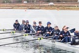 The Boat Race season 2013 - fixture OUWBC vs Olympians: In the Oxford (OUWBC) reserve boat Osiris at bow Coralie Viollet-Djelassi, 2 Elspeth Cumber, 3 Hannah Ledbury, 4 Eleanor Darlington, 5 Rachel Purkess, 6 Caitlin Goss, 7 Annika Bruger, stroke Emily Chittock and cox Sophie Shawdon..
Dorney Lake,
Dorney, Windsor,
Buckinghamshire,
United Kingdom,
on 16 March 2013 at 11:02, image #14