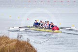 The Boat Race season 2013 - fixture OUWBC vs Olympians: In the Olympians boat at bow Natasha Townsend, 2 Kate Johnson, 3 Christiana Amacker, 4 Bethan Walters, 5 Anna Watkins, 6 Katherine Douglas, 7 Katherine Grainger, stroke Caryn Davies and cox Victoria Stulgis..
Dorney Lake,
Dorney, Windsor,
Buckinghamshire,
United Kingdom,
on 16 March 2013 at 11:37, image #86
