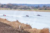 The Boat Race season 2013 - fixture OUWBC vs Olympians: Racing down Dorney Lake, on the left the Olympians Eight, in the middle the OUWBC Blue Boat, on the right OUWBC reserve boat Osiris..
Dorney Lake,
Dorney, Windsor,
Buckinghamshire,
United Kingdom,
on 16 March 2013 at 11:37, image #87