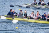 The Boat Race season 2013 - fixture OUWBC vs Olympians: In the Olympians boat at bow Natasha Townsend, 2 Kate Johnson, 3 Christiana Amacker, 4 Bethan Walters, 5 Anna Watkins, 6 Katherine Douglas, 7 Katherine Grainger and stroke Caryn Davies. In the background the OUWBC reserve boat Osiris..
Dorney Lake,
Dorney, Windsor,
Buckinghamshire,
United Kingdom,
on 16 March 2013 at 11:56, image #154