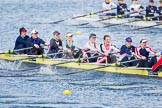 The Boat Race season 2013 - fixture OUWBC vs Olympians: In the Olympians boat at bow Natasha Townsend, 2 Kate Johnson, 3 Christiana Amacker, 4 Bethan Walters, 5 Anna Watkins, 6 Katherine Douglas, 7 Katherine Grainger, stroke Caryn Davies and cox Victoria Stulgis. In the background the OUWBC reserve boat Osiris..
Dorney Lake,
Dorney, Windsor,
Buckinghamshire,
United Kingdom,
on 16 March 2013 at 11:56, image #155