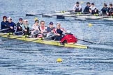 The Boat Race season 2013 - fixture OUWBC vs Olympians: In the Olympians boat at bow Natasha Townsend, 2 Kate Johnson, 3 Christiana Amacker, 4 Bethan Walters, 5 Anna Watkins, 6 Katherine Douglas, 7 Katherine Grainger, stroke Caryn Davies and cox Victoria Stulgis. In the background the OUWBC reserve boat Osiris..
Dorney Lake,
Dorney, Windsor,
Buckinghamshire,
United Kingdom,
on 16 March 2013 at 11:56, image #161