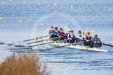 The Boat Race season 2013 - fixture OUWBC vs Olympians: In the Oxford (OUWBC) Blue Boat at bow Mariann Novak, Alice Carrington-Windo, Mary Foord-Weston, Jo Lee, Amy Varney, Harriet Keane, Anastasia Chitty, stroke Maxie Scheske, and cox Katie Apfelbaum..
Dorney Lake,
Dorney, Windsor,
Buckinghamshire,
United Kingdom,
on 16 March 2013 at 11:56, image #168