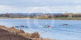 The Boat Race season 2013 - fixture OUWBC vs Olympians: Racing down Dorney Lake, on the left the OUWBC Blue Boat, in the middle the Olympians, and on the right Osiris, the OUWBC reserve boat..
Dorney Lake,
Dorney, Windsor,
Buckinghamshire,
United Kingdom,
on 16 March 2013 at 11:56, image #172
