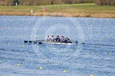 The Boat Race season 2013 - fixture OUWBC vs Olympians: In the Oxford (OUWBC) reserve boat Osiris at bow Coralie Viollet-Djelassi, 2 Elspeth Cumber, 3 Hannah Ledbury, 4 Eleanor Darlington, 5 Rachel Purkess, 6 Caitlin Goss, 7 Annika Bruger, stroke Emily Chittock and cox Sophie Shawdon..
Dorney Lake,
Dorney, Windsor,
Buckinghamshire,
United Kingdom,
on 16 March 2013 at 11:57, image #179
