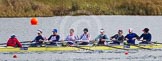 The Boat Race season 2013 - fixture OUWBC vs Olympians: In the Olympians boat cox Victoria Stulgis, stroke Caryn Davies, 7 Katherine Grainger, 6 Katherine Douglas, 5 Anna Watkins, 4 Bethan Walters, 3 Christiana Amacker, 2 Kate Johnson and at bow Natasha Townsend..
Dorney Lake,
Dorney, Windsor,
Buckinghamshire,
United Kingdom,
on 16 March 2013 at 12:17, image #236