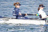 The Boat Race season 2013 - fixture OUWBC vs Olympians: In the Oxford (OUWBC) reserve boat Osiris 2 seat  Elspeth Cumber and 3 Hannah Ledbury..
Dorney Lake,
Dorney, Windsor,
Buckinghamshire,
United Kingdom,
on 16 March 2013 at 12:22, image #263