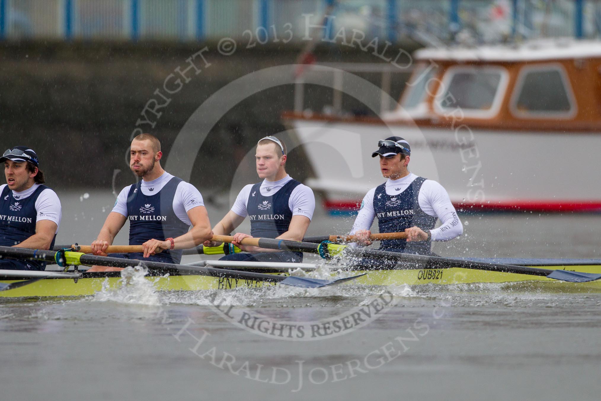 The Boat Race season 2013 - fixture OUBC vs German Eight.
River Thames,
London SW15,

United Kingdom,
on 17 March 2013 at 15:01, image #50