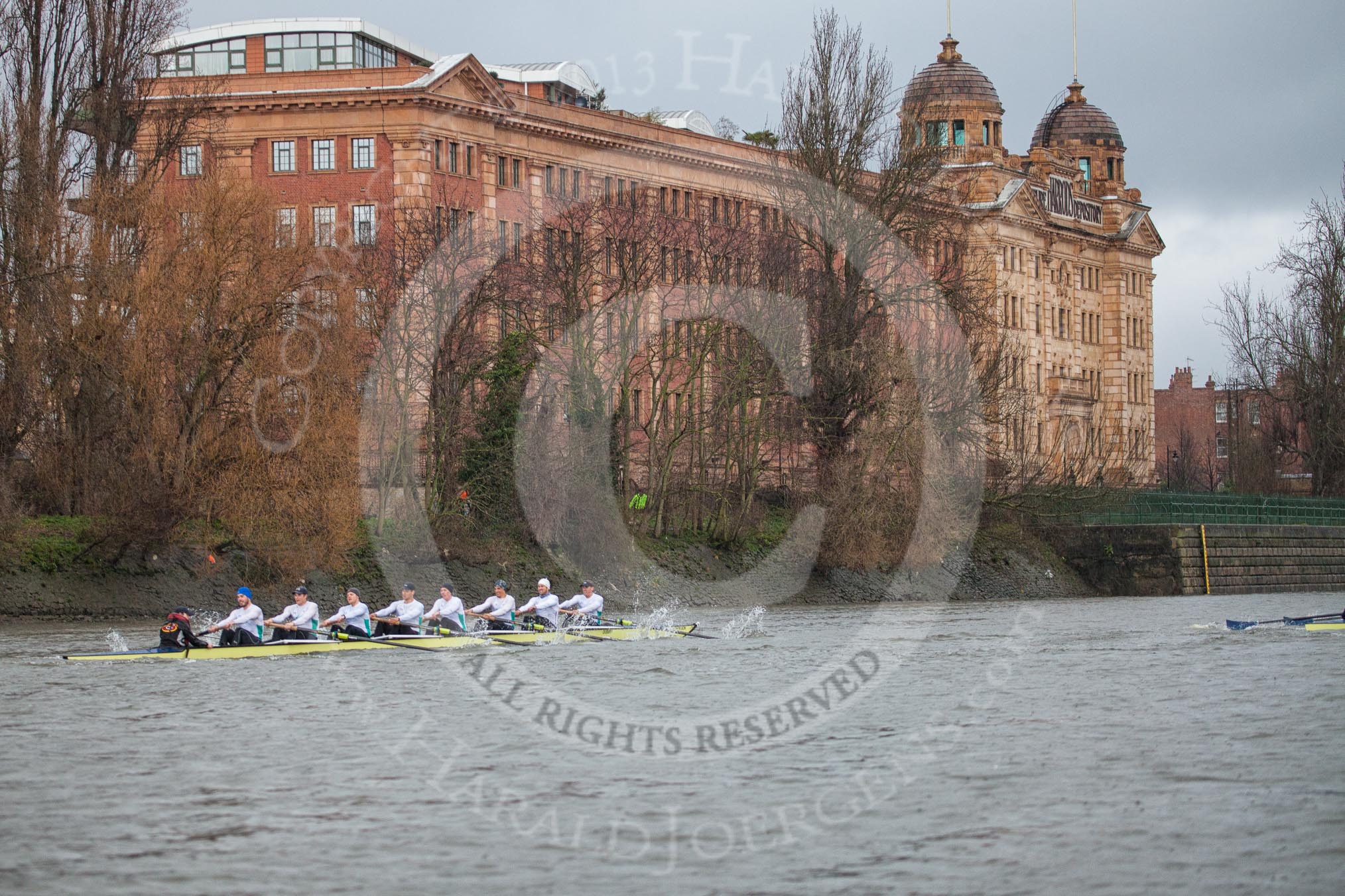 The Boat Race season 2013 - fixture OUBC vs German Eight.
River Thames,
London SW15,

United Kingdom,
on 17 March 2013 at 15:06, image #83