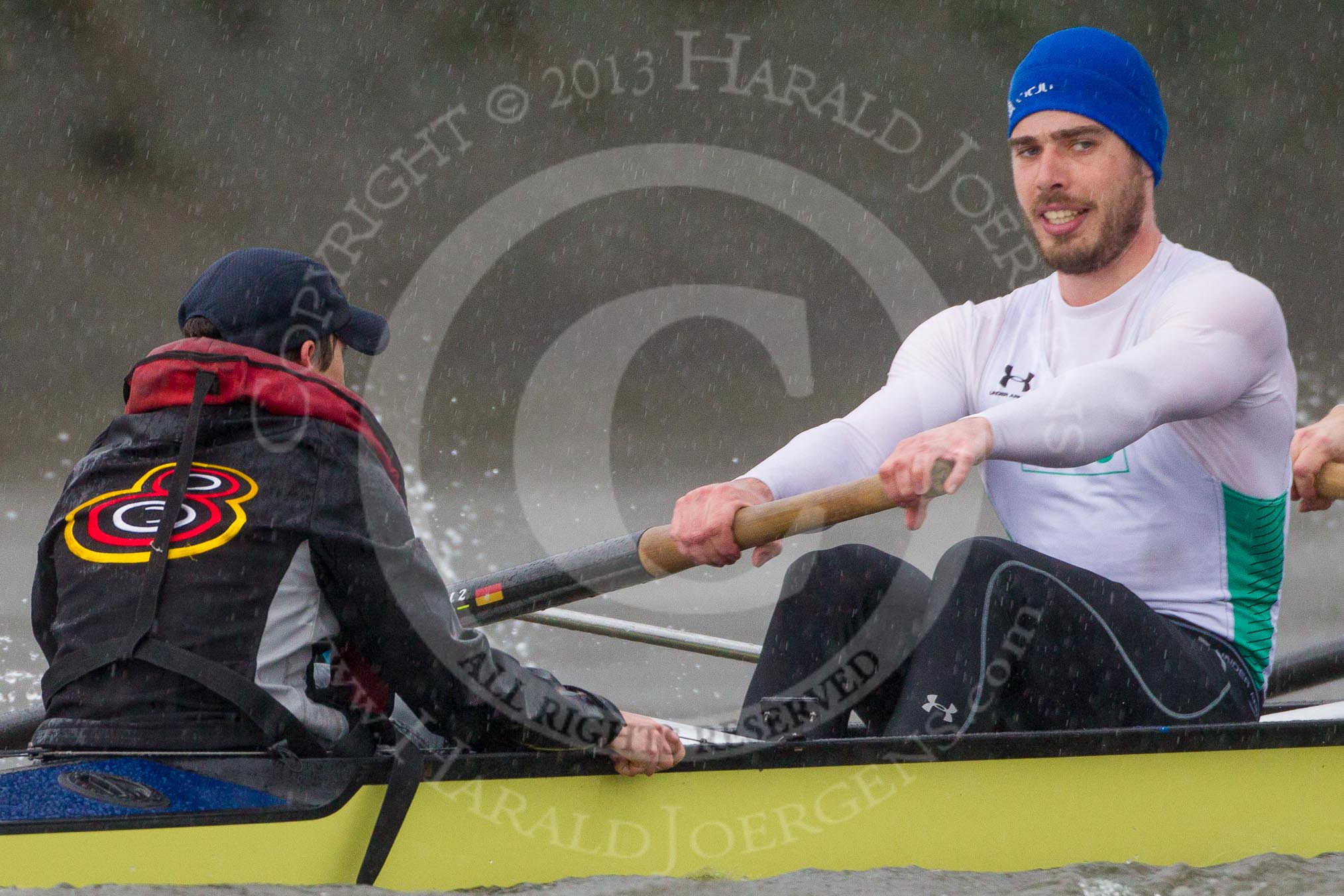 The Boat Race season 2013 - fixture OUBC vs German Eight.
River Thames,
London SW15,

United Kingdom,
on 17 March 2013 at 15:08, image #97