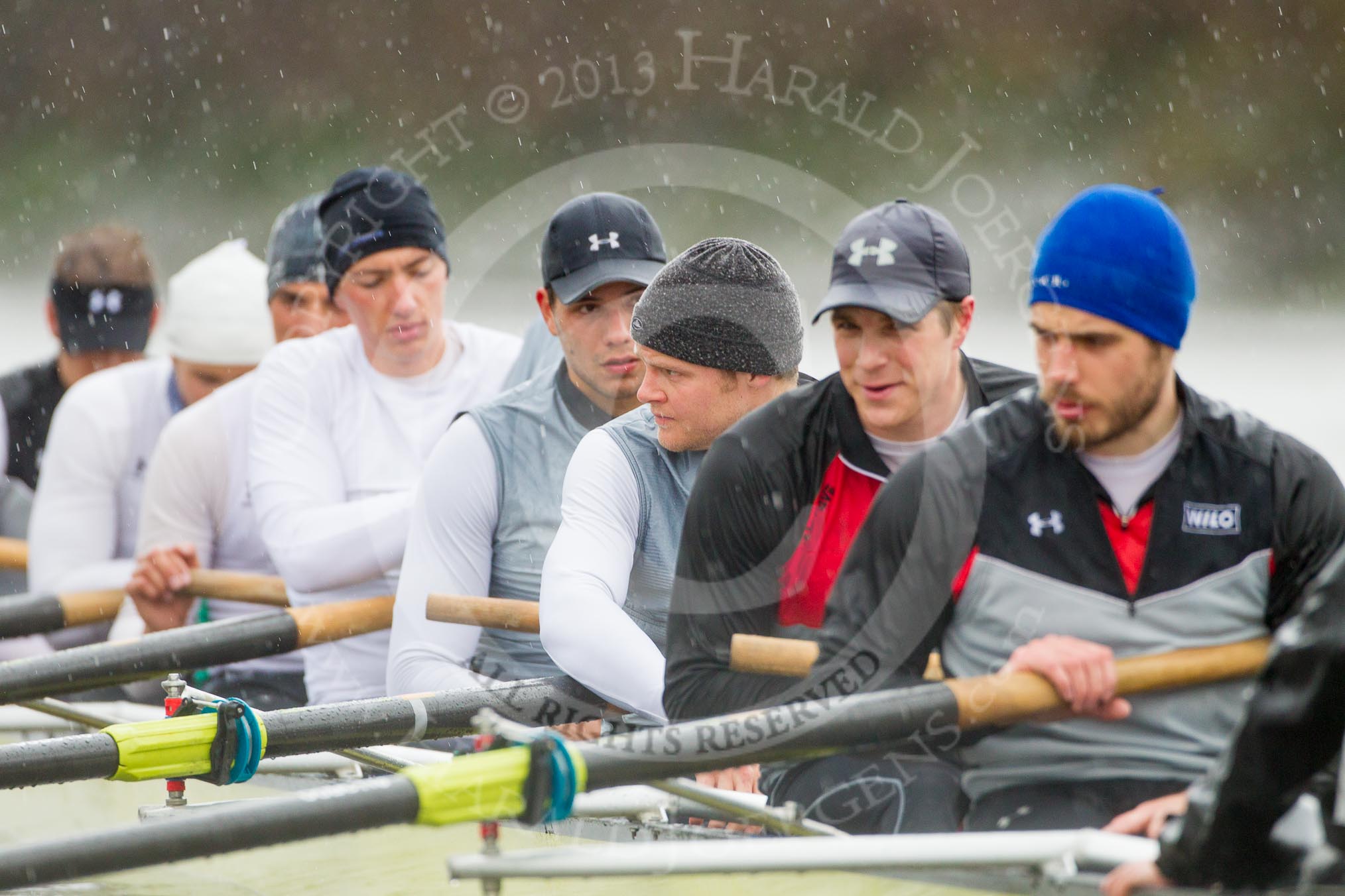 The Boat Race season 2013 - fixture OUBC vs German Eight.
River Thames,
London SW15,

United Kingdom,
on 17 March 2013 at 15:17, image #118