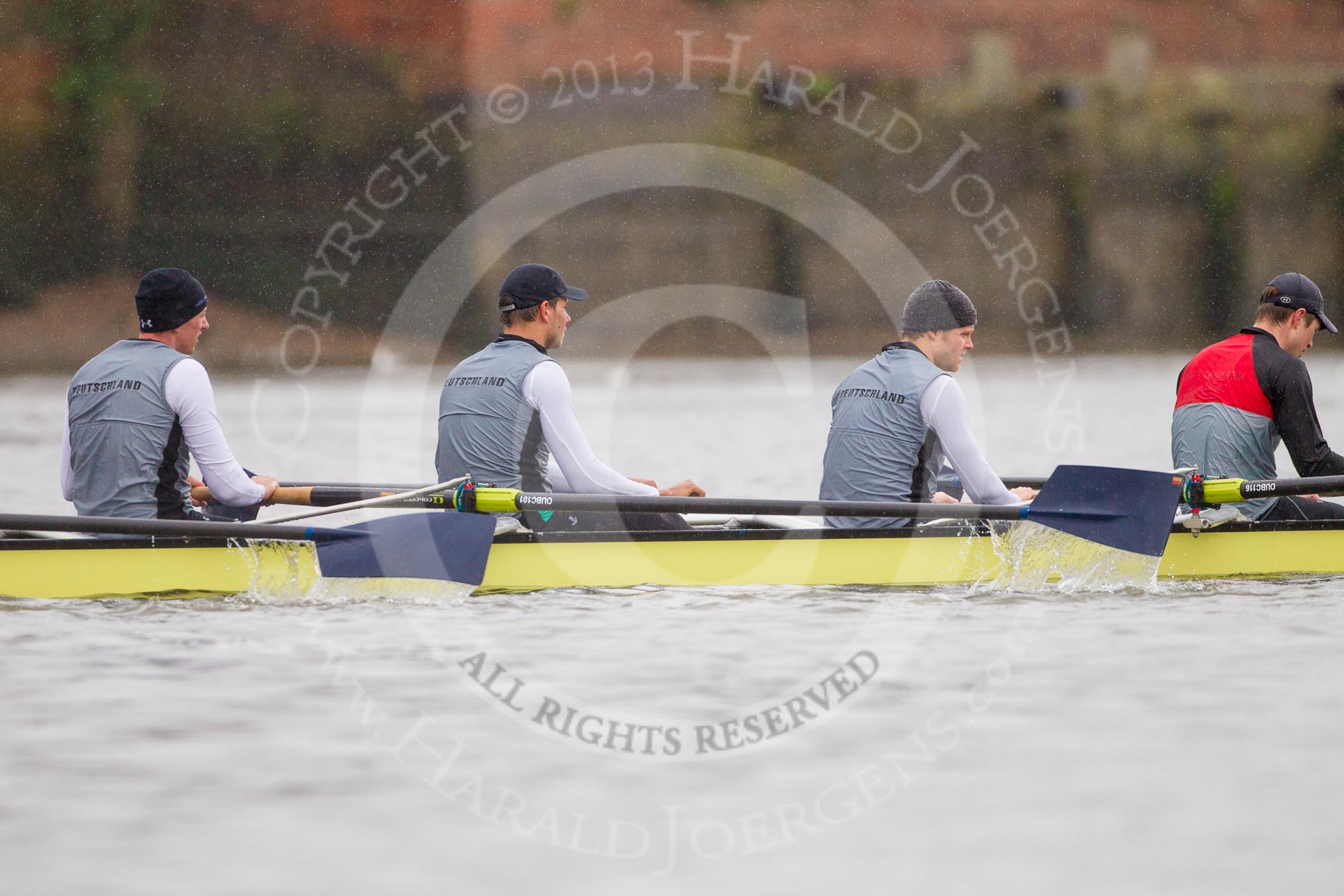 The Boat Race season 2013 - fixture OUBC vs German Eight.
River Thames,
London SW15,

United Kingdom,
on 17 March 2013 at 15:20, image #121