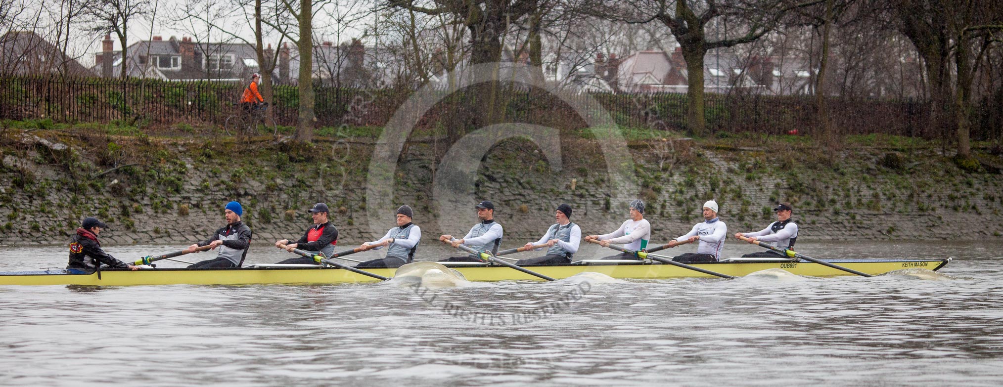 The Boat Race season 2013 - fixture OUBC vs German Eight.
River Thames,
London SW15,

United Kingdom,
on 17 March 2013 at 15:24, image #124