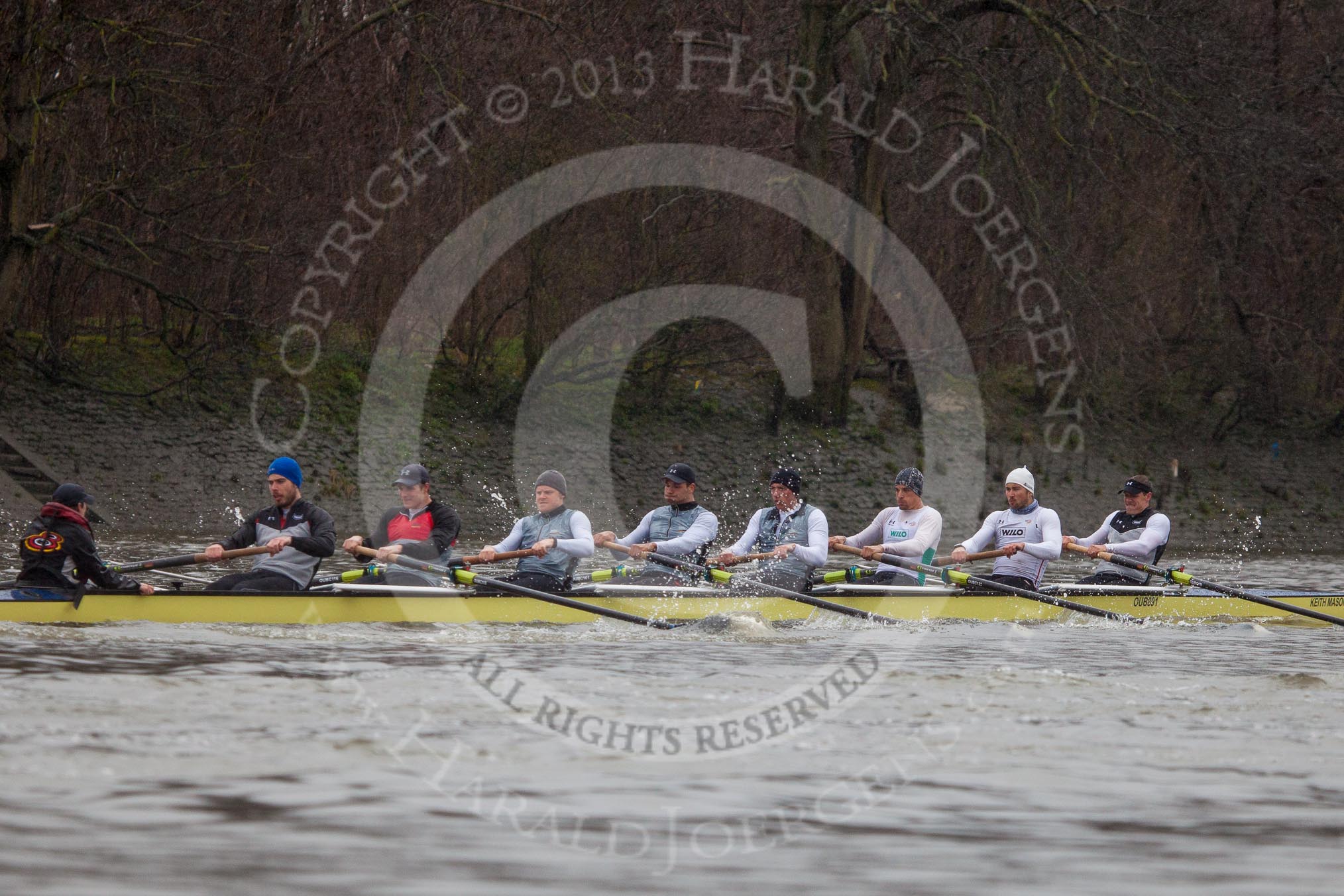 The Boat Race season 2013 - fixture OUBC vs German Eight.
River Thames,
London SW15,

United Kingdom,
on 17 March 2013 at 15:24, image #127