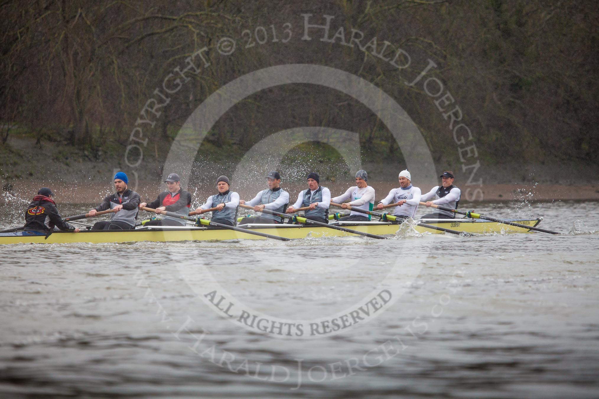The Boat Race season 2013 - fixture OUBC vs German Eight.
River Thames,
London SW15,

United Kingdom,
on 17 March 2013 at 15:25, image #128