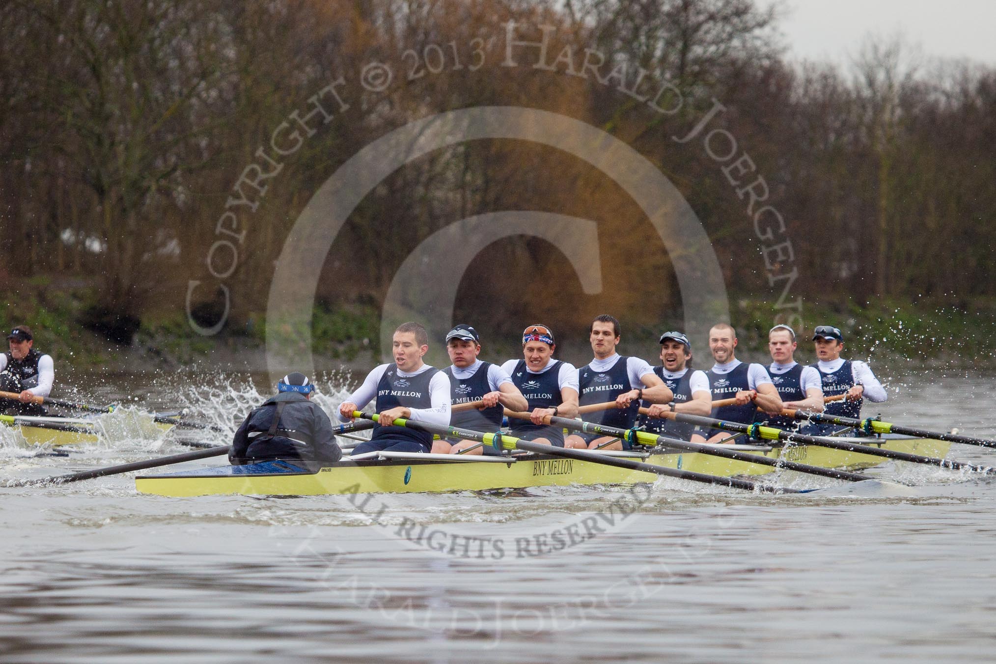 The Boat Race season 2013 - fixture OUBC vs German Eight.
River Thames,
London SW15,

United Kingdom,
on 17 March 2013 at 15:26, image #142